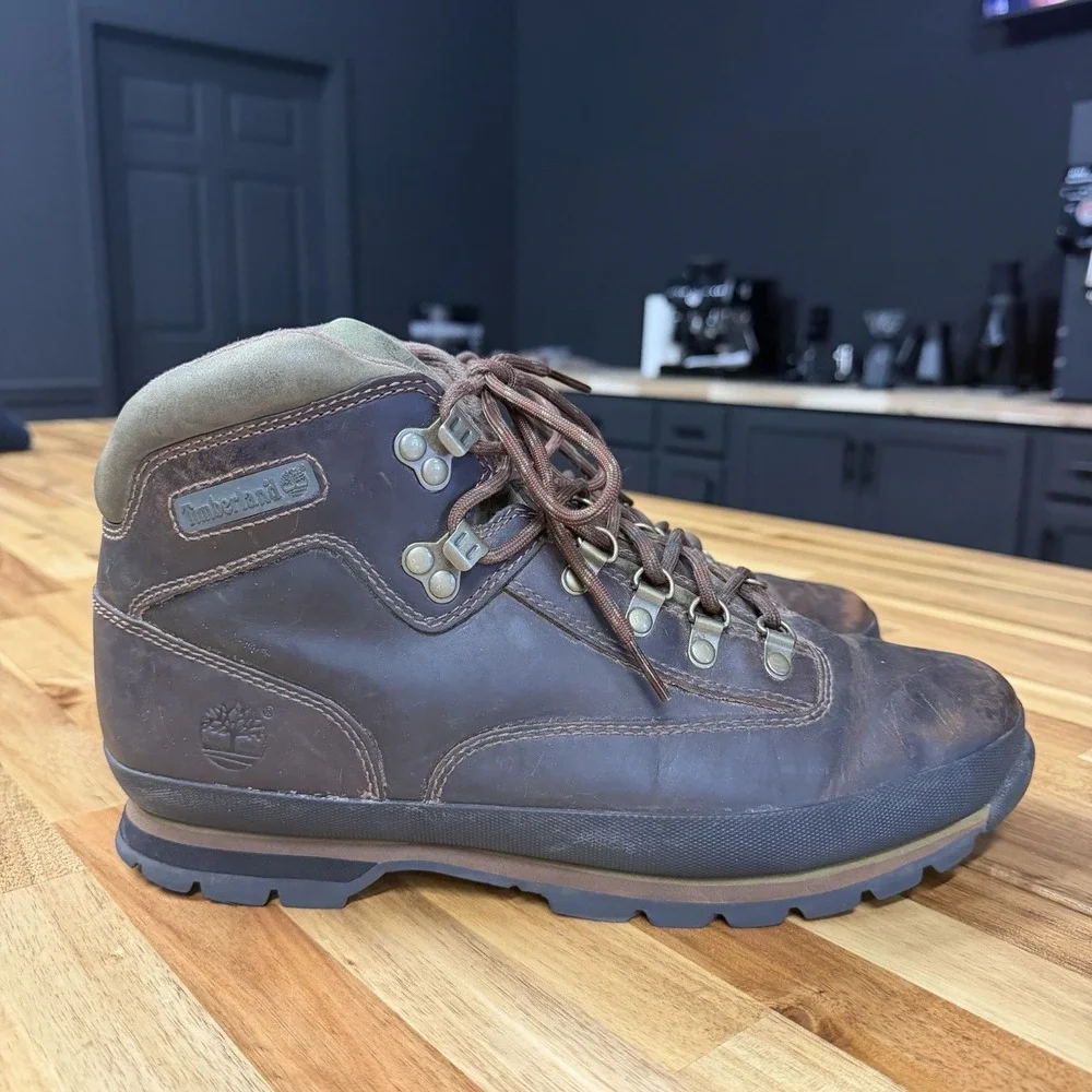 Timberland Men's Euro Hiker Mid Lace Boot Brown 95100 Size 11 Hiking Outdoors